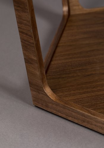 DUTCHBONE Sita salongbord, sekskantet - glass og brun valntt finish (80x93)