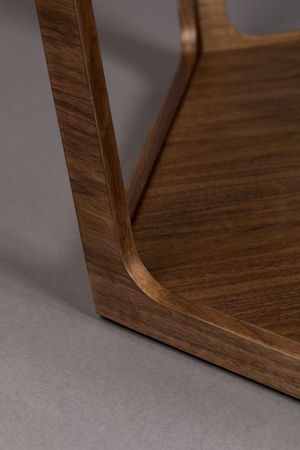 DUTCHBONE Sita salongbord, sekskantet - glass og brun valntt finish (80x93)