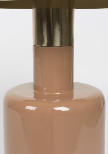 ZUIVER Glam sidebord, rundt - gullstl og rosa emaljejern (36) 