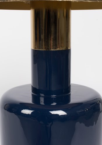 ZUIVER Glam sidebord, rundt - gullstl og bltt emaljejern (36)