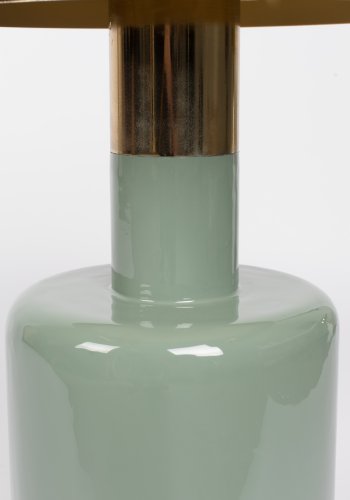 ZUIVER Glam sidebord, rundt - gull stl og grnt emaljejern (36)