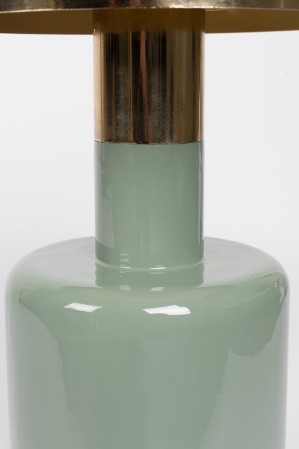 ZUIVER Glam sidebord, rundt - gull stl og grnt emaljejern (36)