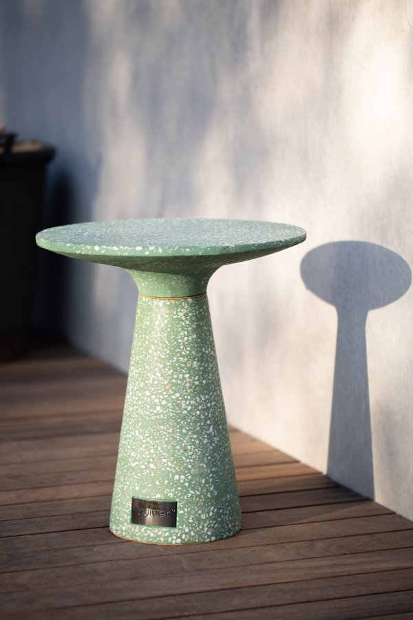 ZUIVER Victoria sidebord, rundt - grnn terrazzo (41)