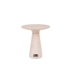ZUIVER Victoria sidebord, rund - lyserd terrazzo (41)