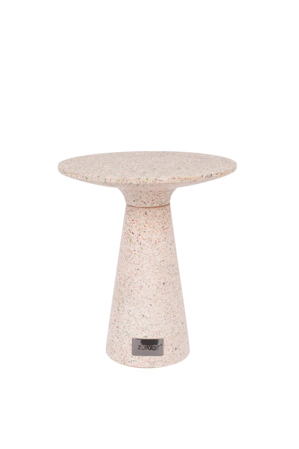 ZUIVER Victoria sidebord, rundt - rosa terrazzo (41)