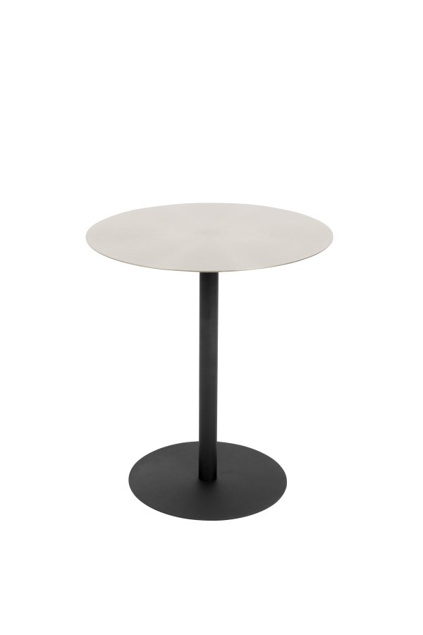 ZUIVER Snow sidebord, rundt - brstet sateng stl og sort stl (40)