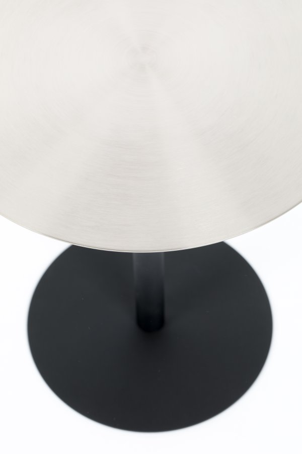ZUIVER Snow sidebord, rundt - brstet sateng stl og sort stl (40)