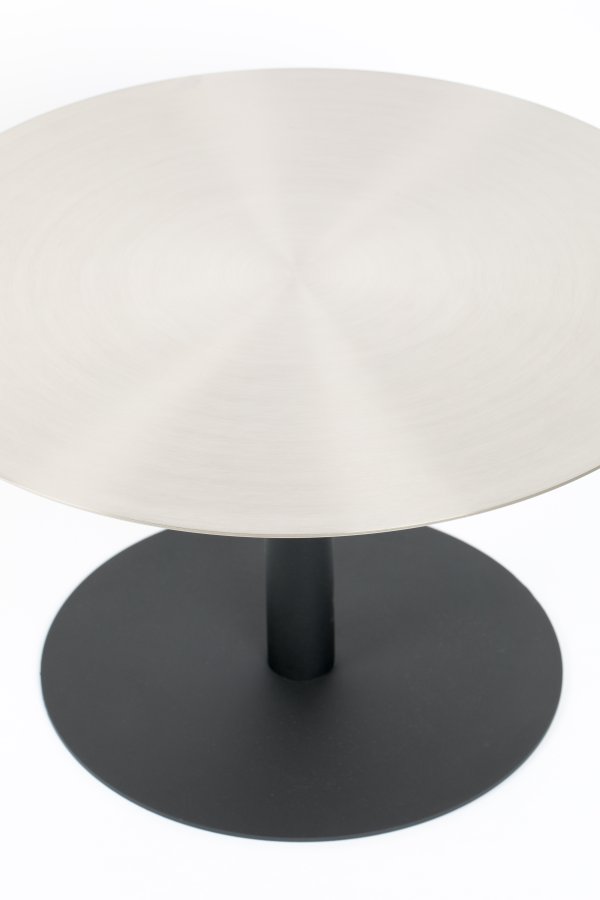 ZUIVER Snow salongbord, rundt - brstet sateng stl og sort stl (60)