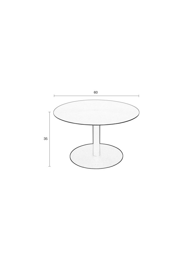 ZUIVER Snow salongbord, rundt - brstet sateng stl og sort stl (60)