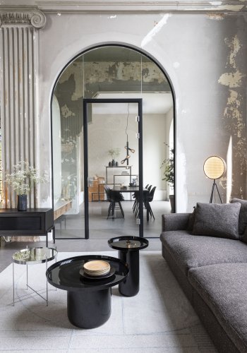 ZUIVER Shiny Bomb sidebord, rundt - svart aluminium (40)