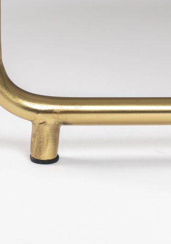 WHITE LABEL LIVING Timpa salongbord, rundt - hvit marmor og gullmetall (70)