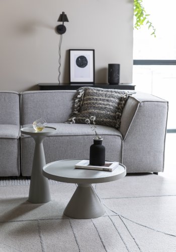 ZUIVER Floss salongbord, rundt - gr aluminium (60)