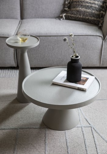 ZUIVER Floss salongbord, rundt - gr aluminium (60)