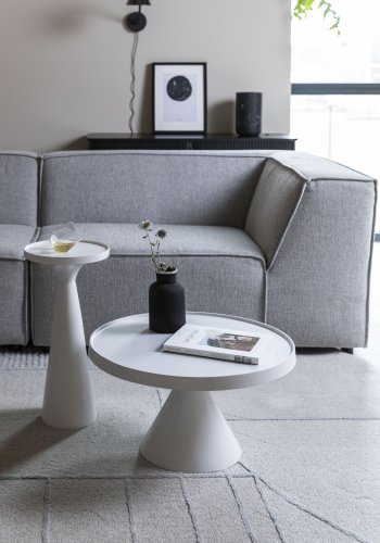 ZUIVER Floss salongbord, rundt - hvit aluminium (60)