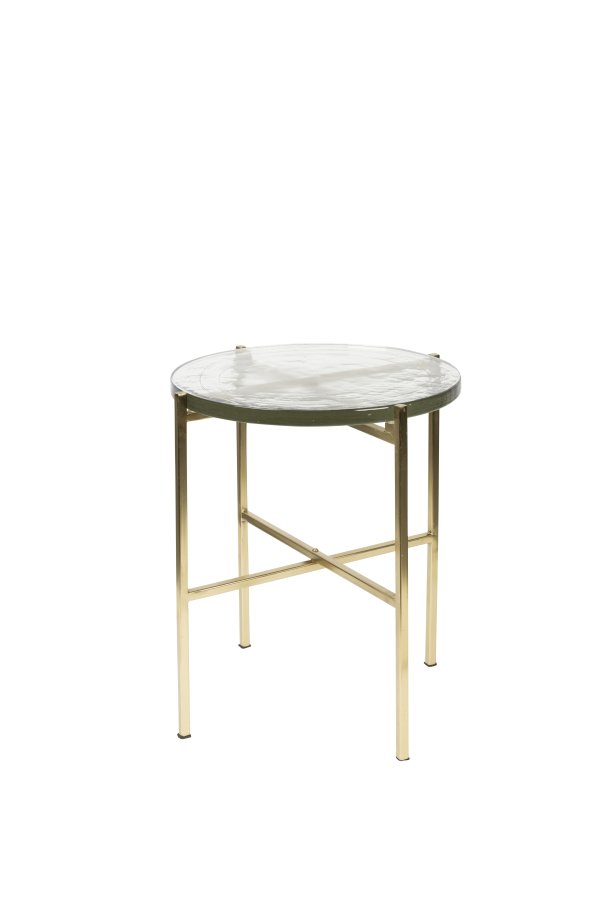 DUTCHBONE Vidrio sidebord, rundt - glass og messingjern (40)