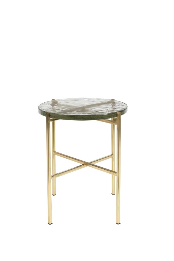 DUTCHBONE Vidrio sidebord, rundt - glass og messingjern (40)