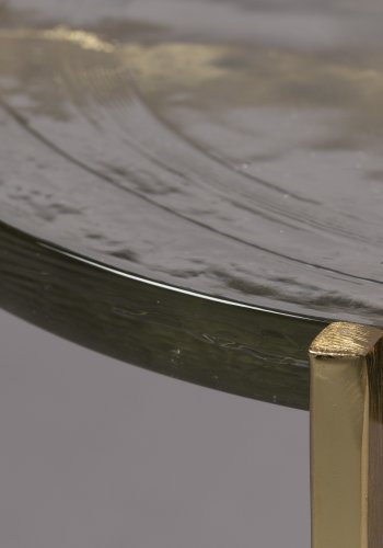 DUTCHBONE Vidrio sidebord, rundt - glass og messingjern (40)