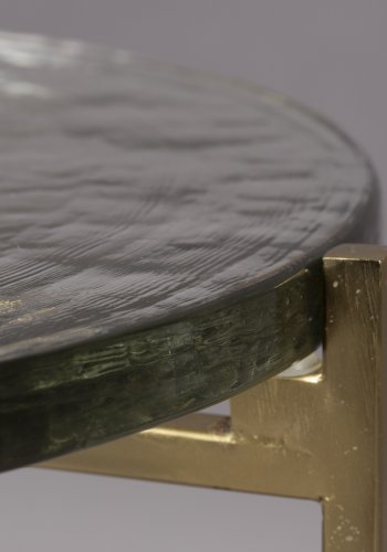 DUTCHBONE Vidrio sidebord, rundt - glass og messingjern (40)