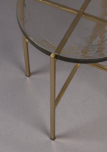 DUTCHBONE Vidrio sidebord, rundt - glass og messingjern (40)