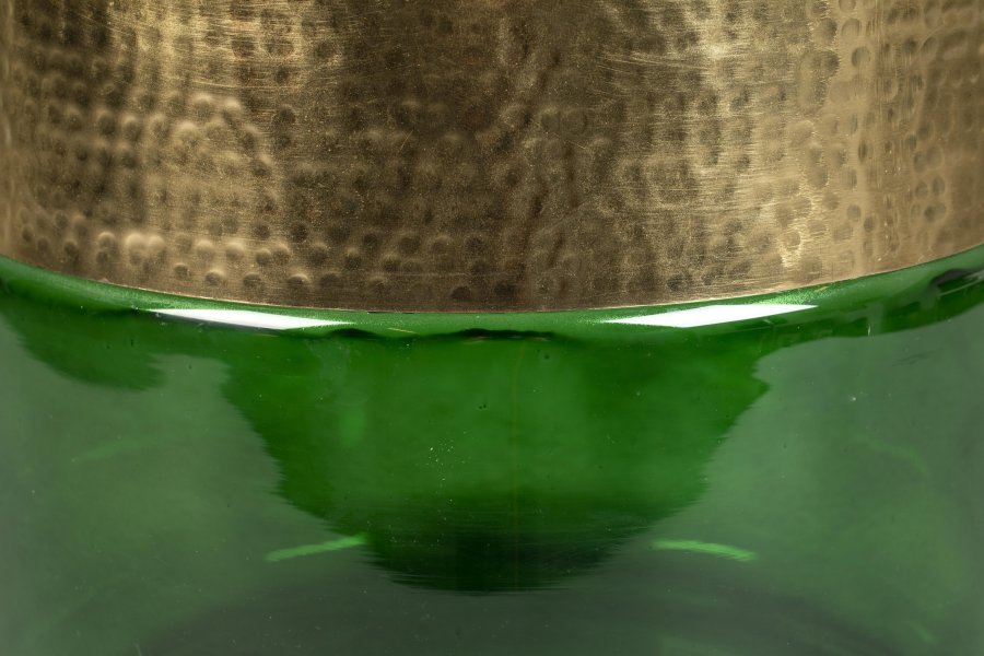 DUTCHBONE Cave Beistelltisch, rund – Messingeisen und grünes Glas (35)