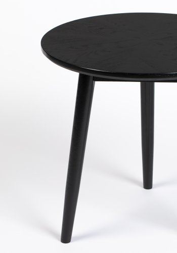 WHITE LABEL LIVING Fabio sidebord, rundt - svart eikefiner og eiketre (50)