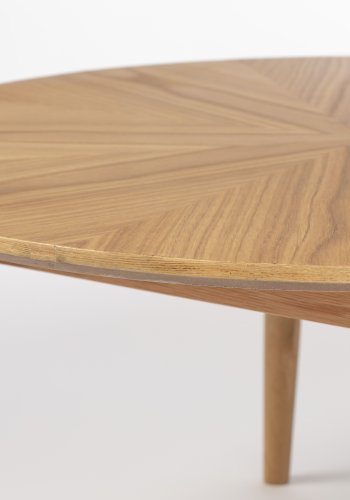 WHITE LABEL LIVING Fabio salongbord, rundt - naturlig eikefiner og eiketre (80)