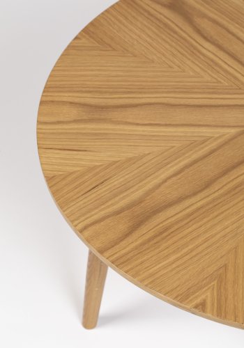 WHITE LABEL LIVING Fabio salongbord, rundt - naturlig eikefiner og eiketre (80)