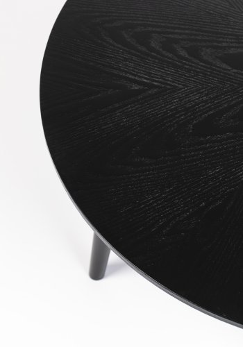 WHITE LABEL LIVING Fabio salongbord, rundt - svart eikefiner og eiketre (80)