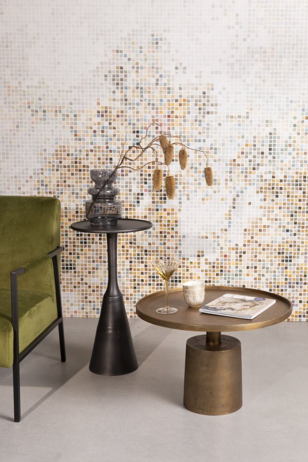 WHITE LABEL LIVING Mason salongbord, rundt - antikk messing aluminium/metall (60)