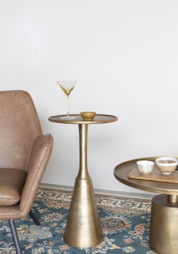 WHITE LABEL LIVING Mason salongbord, rundt - antikk messing aluminium/metall (60)