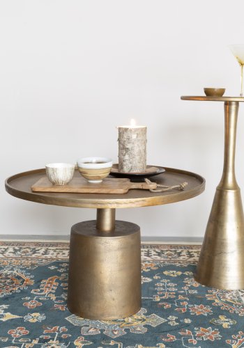 WHITE LABEL LIVING Mason salongbord, rundt - antikk messing aluminium/metall (60)