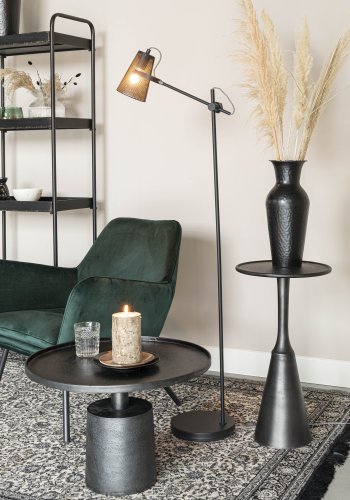 WHITE LABEL LIVING Mason salongbord, rundt - svart aluminium/metall (60)