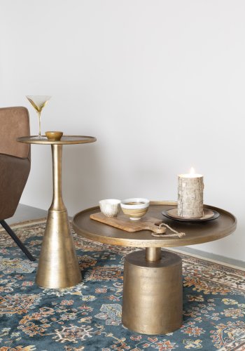 WHITE LABEL LIVING Noah sidebord, rundt - antikk messing aluminium (35)