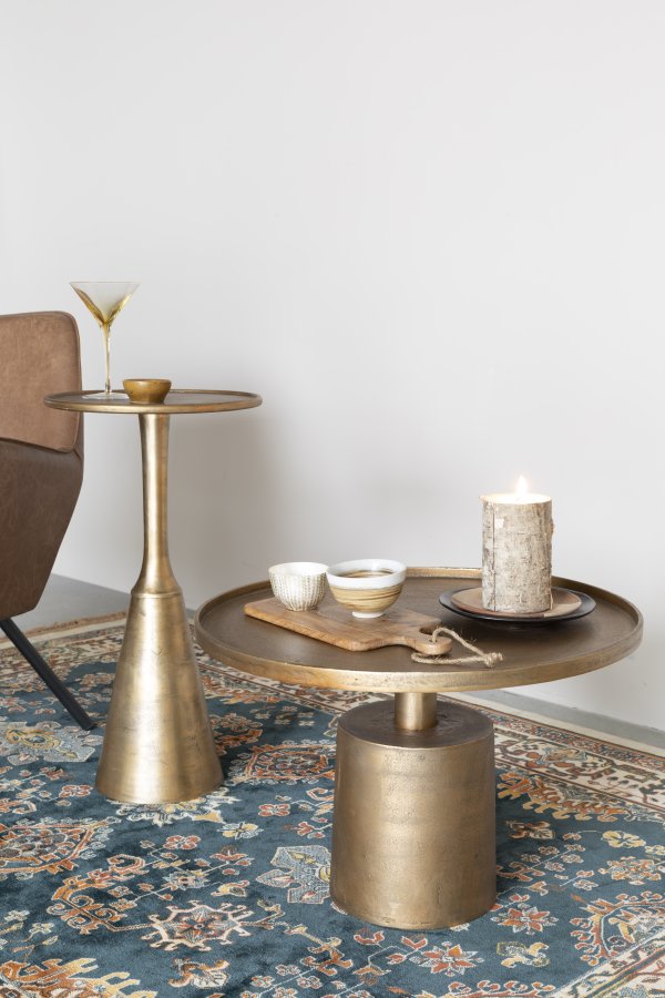 WHITE LABEL LIVING Noah sidebord, rundt - antikk messing aluminium (35)