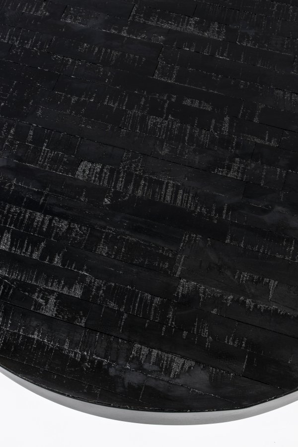 WHITE LABEL LIVING Suri salongbord, stort, rundt - svart teak og svart metall (74)