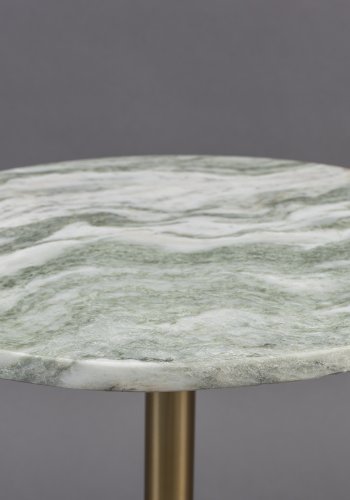 DUTCHBONE Salerno sidebord S, rundt - grnn marmor og gullstl (30)