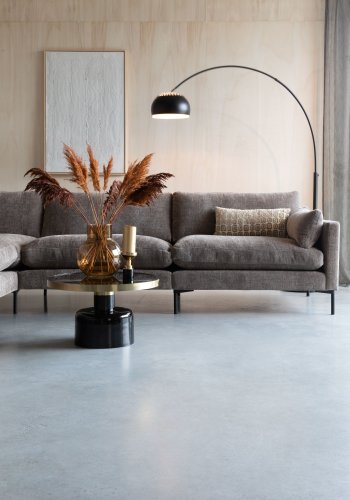 ZUIVER Glam salongbord, rundt - gullstl og svart emaljejern (60)