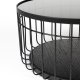 WHITE LABEL LIVING Lance M salongbord, rundt - svart glass og metall (60)
