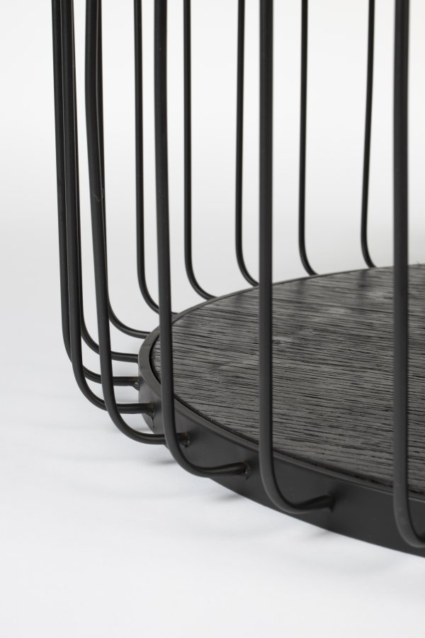 WHITE LABEL LIVING Lance M salongbord, rundt - svart glass og metall (60)