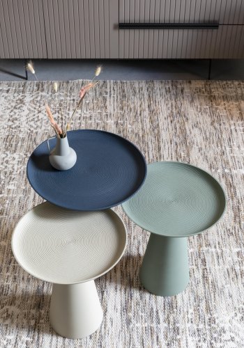 WHITE LABEL LIVING Ringar Stort sidebord, rundt - blmetall (39,5)