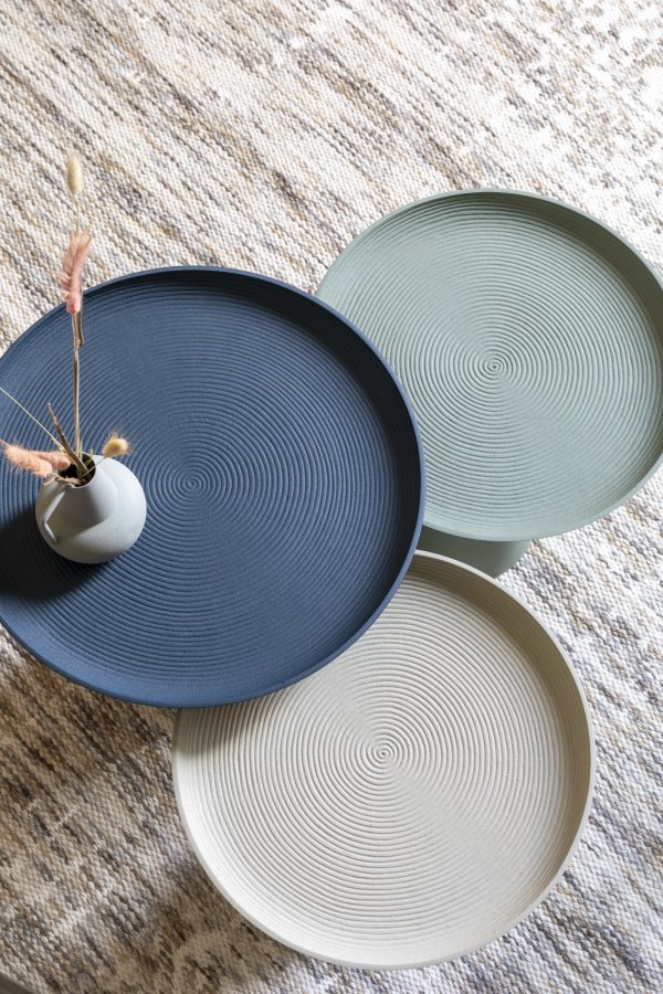 WHITE LABEL LIVING Ringar Stort sidebord, rundt - blmetall (39,5)