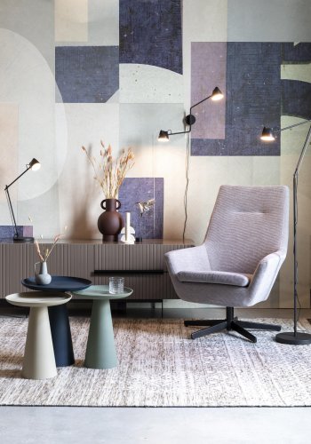 WHITE LABEL LIVING Ringar Stort sidebord, rundt - blmetall (39,5)