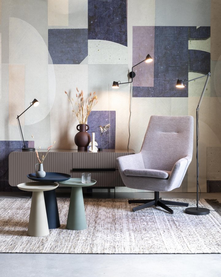 WHITE LABEL LIVING Ringar Stort sidebord, rundt - blmetall (39,5)