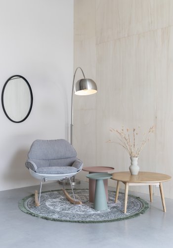 WHITE LABEL LIVING Ringar Stort sidebord, rundt - rosa metall (39,5)