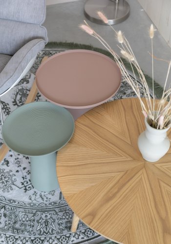 WHITE LABEL LIVING Ringar Stort sidebord, rundt - rosa metall (39,5)