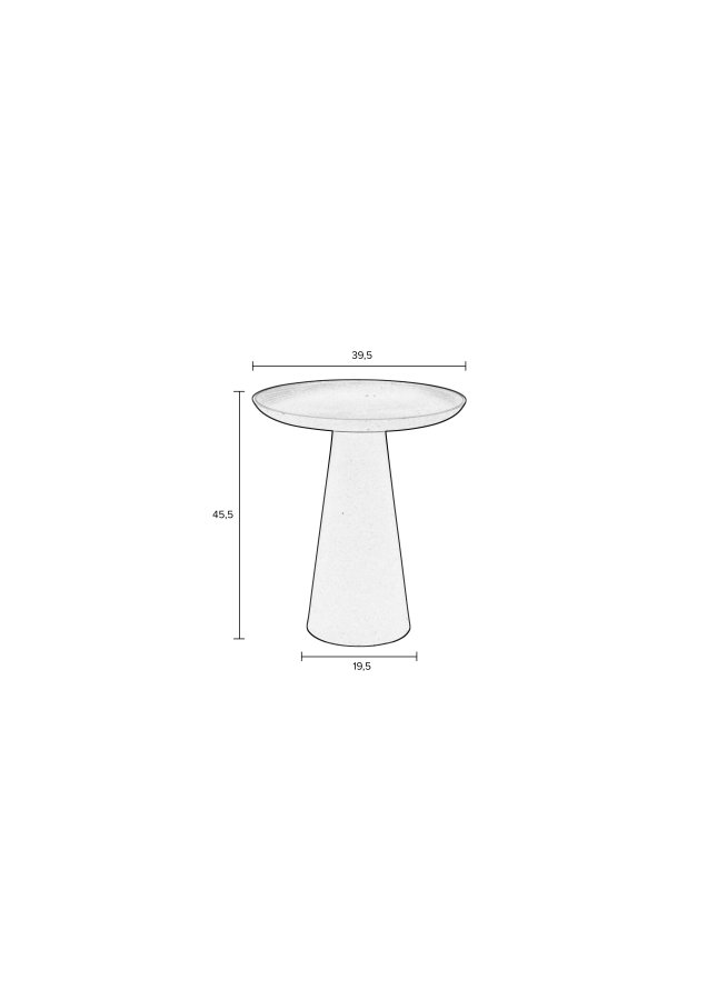 WHITE LABEL LIVING Ringar Stort sidebord, rundt - rosa metall (39,5)