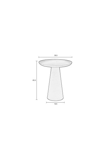 WHITE LABEL LIVING Ringar Stort sidebord, rundt - elfenben metall (39,5)