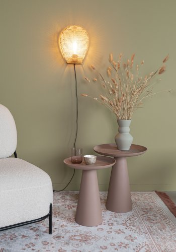 WHITE LABEL LIVING Ringar Medium sidebord, rundt - rosa metall (34,5)