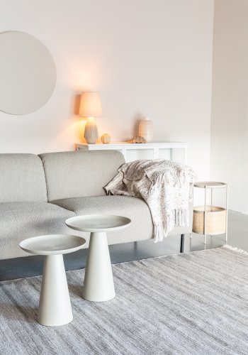 WHITE LABEL LIVING Ringar Medium sidebord, rundt - elfenben metall (34,5)