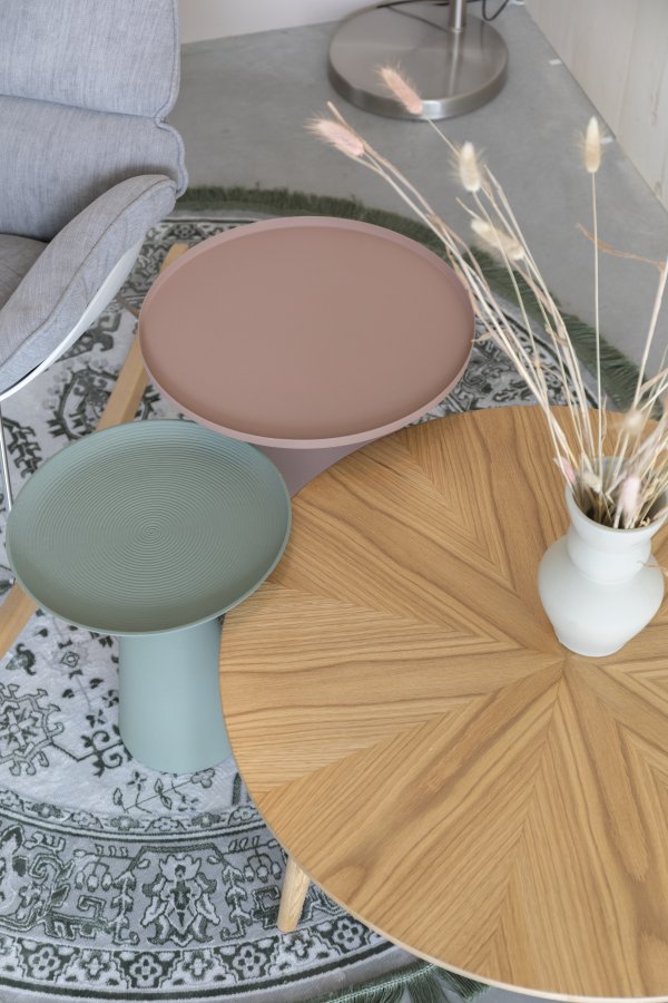 WHITE LABEL LIVING Ringar Medium sidebord, rundt - grnt metall (34,5)